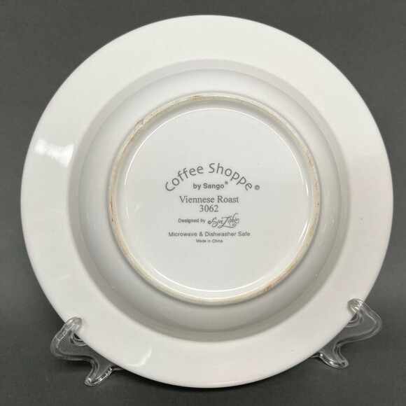 Coffee Shoppe by Sango Pasta Bowls Sue Zipkin Viennese French Roast 3062 - Picture 5 of 8